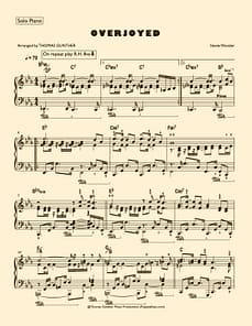OVERJOYED---Piano Solo Piano Sample Page of "Overjoyed" by Stevie Wonder - Link to store