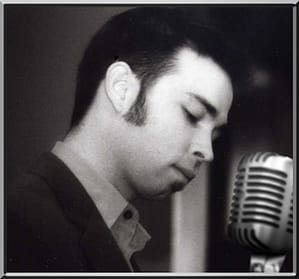 Andrew-Distel-with-Mic Andrew Distel Backing vocals on Swing Fever Song